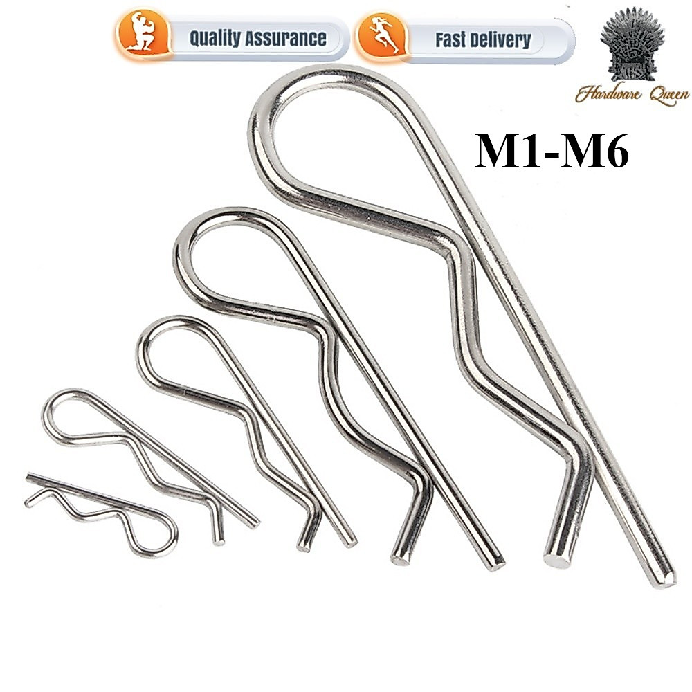 Pin loại B M1-M6 inox 304 chốt chẻ chữ R/B, chặn đầu, chốt xẻ rãnh, chốt ống chẻ