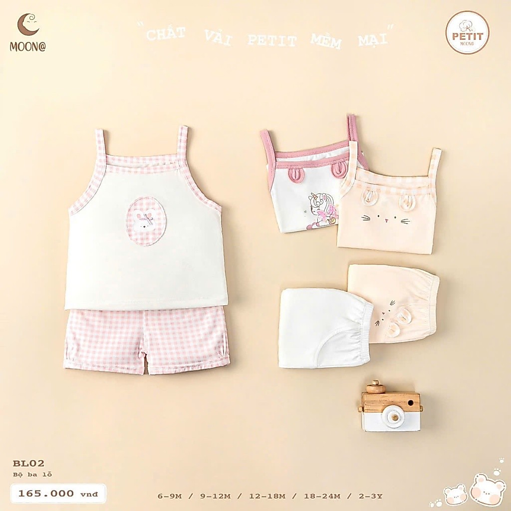 BỘ BA LỖ CHO BÉ GÁI MOON BL02