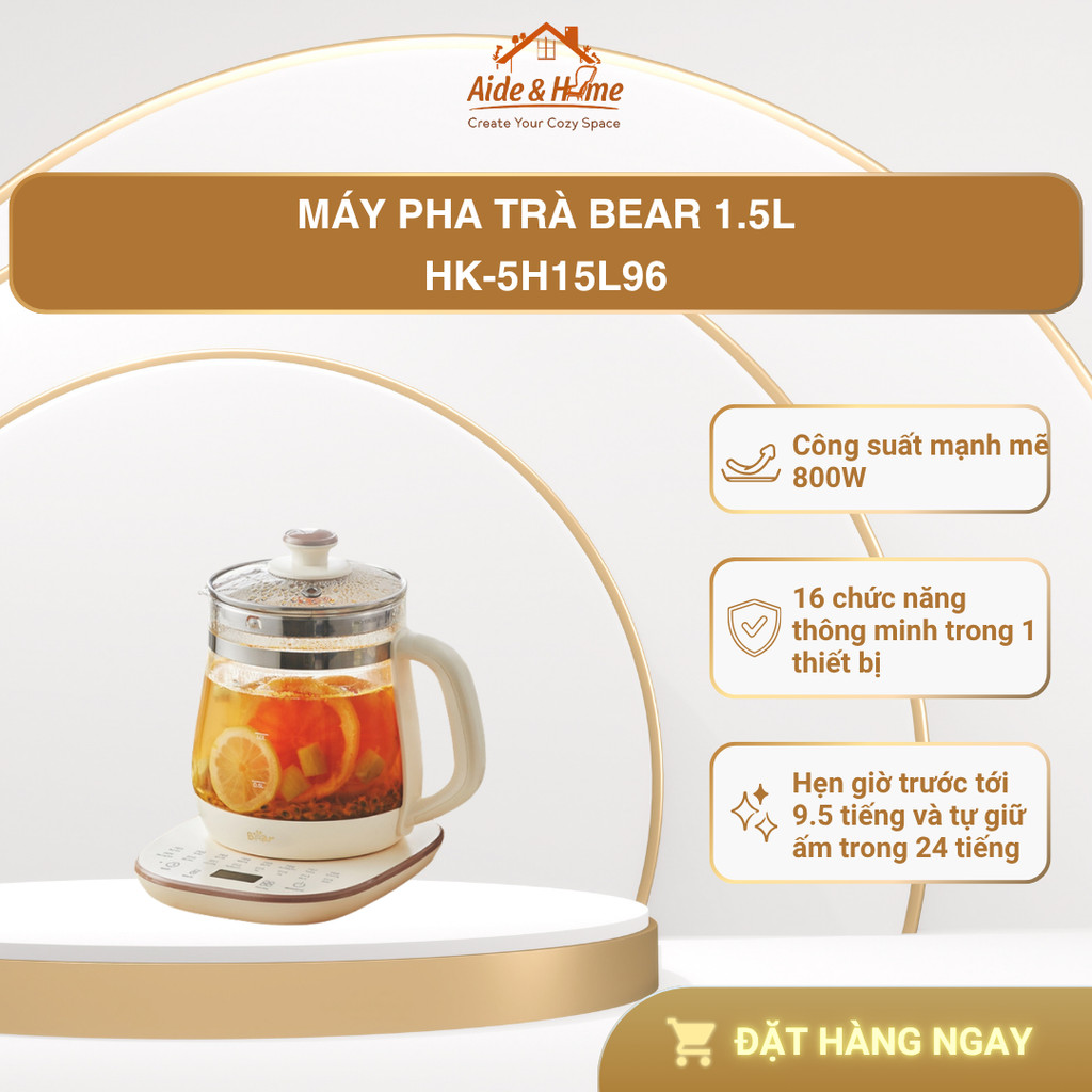Máy pha trà Bear 1.5L HK-5H15L96 - Bảo hành chính hãng 18 tháng