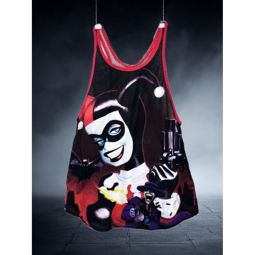 Mỹ Đơn Tối Gothic Harry Quinn Harley Quinn Harley Quinn Batman Gạc Khâu Rock Punk Rời Áo Vest