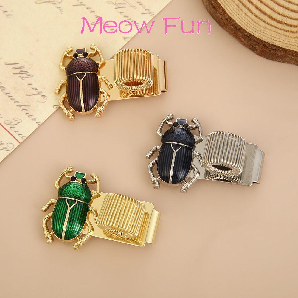 ALONGOF Scarab Beetle Pen Clip, Scarab Beetle Elastic Pen Clip, Kim loại di động có vòng đựng bút Tạ