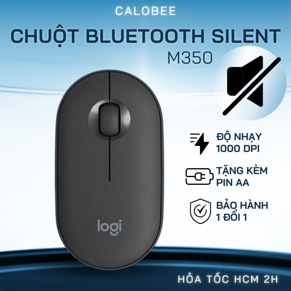 Chuột Bluetooth Không Dây  M350 (Oem), Kết nối Bluetooth/ USB 2.4GHz Silent Thiết Kế Nhỏ Gọn