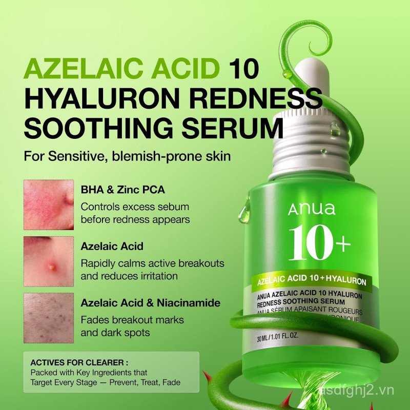 Anua10HyaluronRednesshingSerum, FacialSerumforBlemish-Prone & Oily-Prone, Nhẹ & HydratingBlemishCare