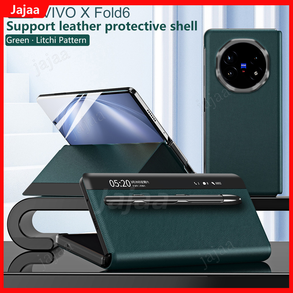 Bao da Smart View Windows Flip Phone Case cho VIVO X Fold6 Fold 6 Vivo X Fold6 5G có khe cắm bút cảm