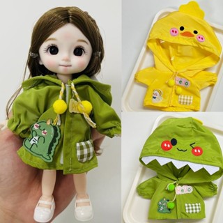 Quần Áo Búp Bê Cho OB11 16CM 1   8 BJD Búp Bê Thời Trang Ngoài Trời Áo Mưa Bộ Trang Phục Phụ Kiện Búp Bê 
