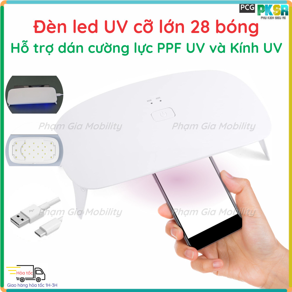 [BH 24th] Đèn led UV cỡ lớn 28 bóng led uv, dùng để dán kính uv, cường lực ppf uv, nhanh chóng tiện 