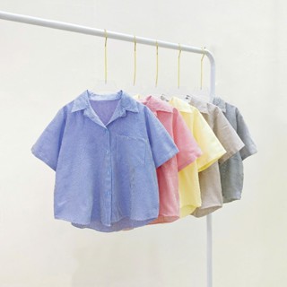  Áo sơ mi bigsize nữ sọc màu pastel form rộng mặc đi học đi chơi đi lphong cách Hàn Quốc  50-92kg -A297 