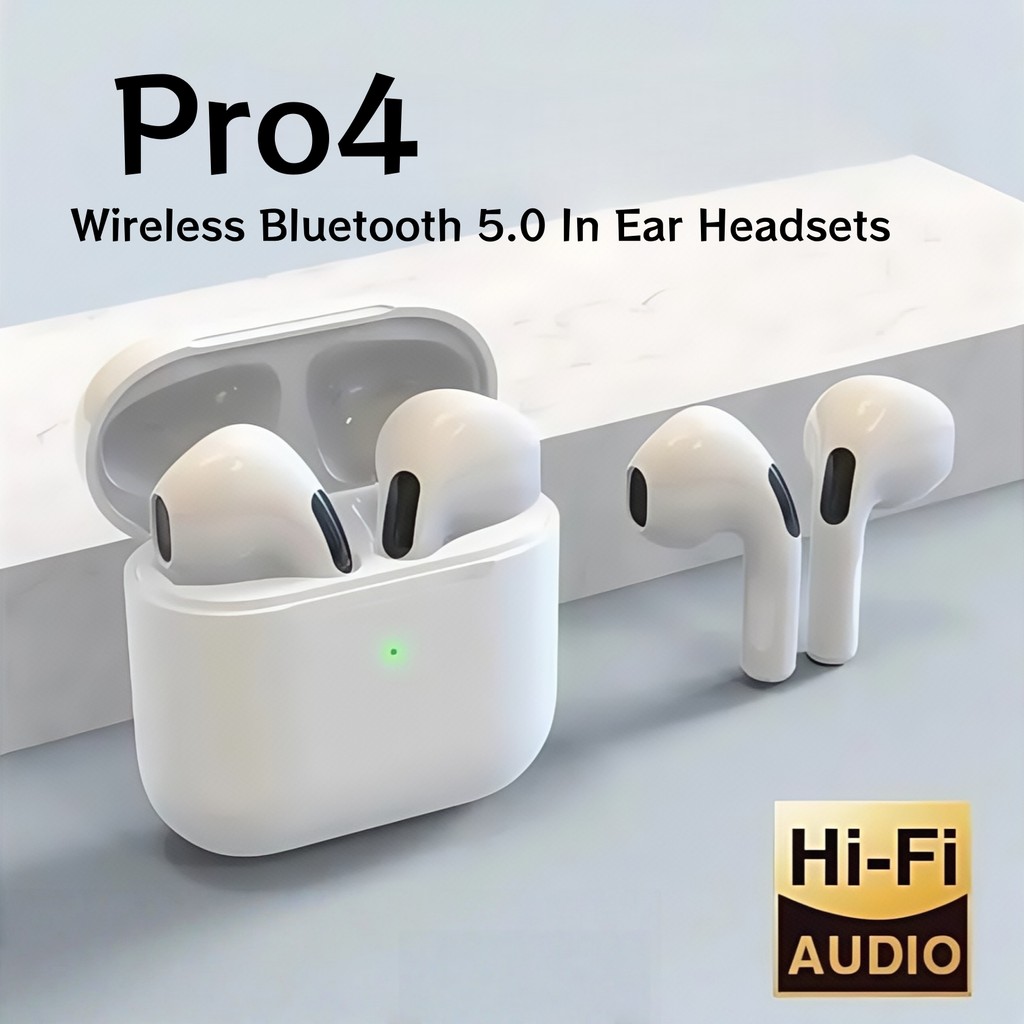 Tai nghe không dây tai Pro4 Bluetooth 5.0, điều chỉnh âm lượng điều khiển bằng cảm ứng, cuộc gọi thoại rõ ràng, tương thích với điện thoại thông minh Android và Xiaomi