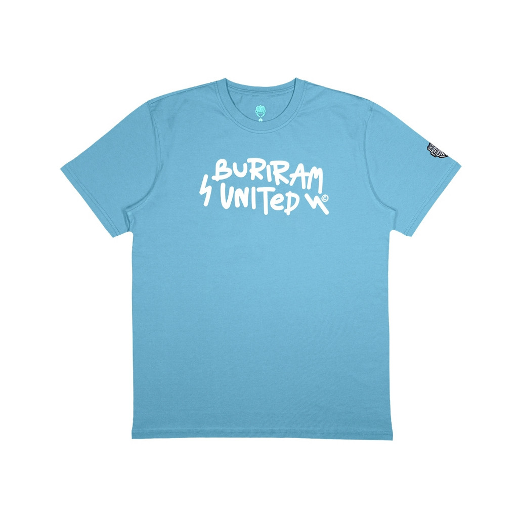 Buriram United Áo Bóng Đá Tee Ánh Sáng Màu Xanh Tay Ngắn Với Chữ Viết Tay Phong Cách Chữ Ký Biểu Tượ