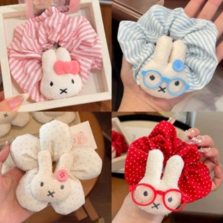 【Miffy Scrunchie  Dây Buộc Tóc   Cột Tóc Scrunchies Hoa Thiết Kế Thỏ Đẹp Thời Trang Hàn Quốc - Phụ Kiện Tóc 