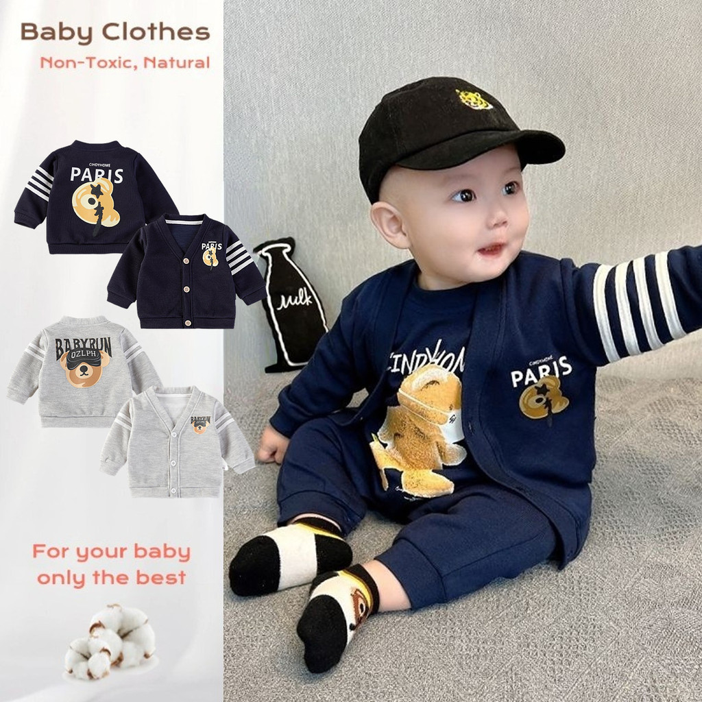 Áo Khoác Cardigan Cotton Mỏng Phong Cách Hàn Quốc Thời Trang Xuân Hè Cho Bé 0-18 Tháng Tuổi
