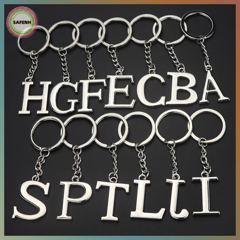 SAFENH Sáng Tạo Bảng Chữ Cái Mặt Dây Chuyền Thời Trang 26 Chữ Cái Bảng Chữ Cái Ban Đầu Móc Khóa 26 C