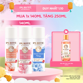 [MỚI] Combo Xịt Khử Mùi Dưỡng Sáng Hương Nước Hoa Cao Cấp Purité 140ML + Tặng Sữa Tắm Purite Anh Đào 250ML