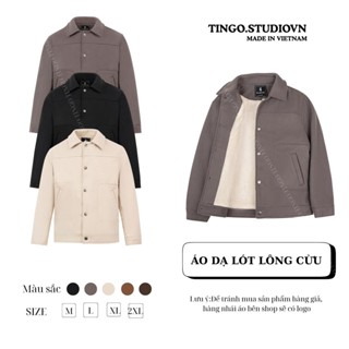  Áo Khoác Dạ Lông Cừu TINGO 2025 Dáng Suông Hiện Đại Chất Liệu Dày Dặn Mềm Mại Lót Giữ Ấm Tốt Khuy Bấm Mã 30 