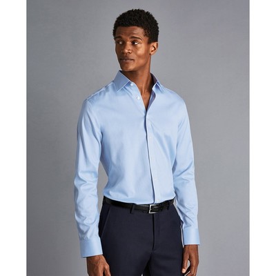 CHARLES TYRWHITT - Áo sơ mi nam tay dài thanh lịch Non Iron Puppytooth_FON0410-SKY