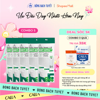 [Bao bì mới] Combo 5 Gói Khẩu trang Bông Bạch Tuyết KF94 4 lớp trắng (10 cái/gói)
