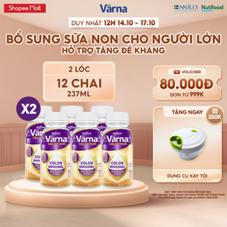 Combo 2 lốc 6 chai sữa non Varna Colostrum  pha sẵn (12 chai x 237ml) - Sữa Cho Người Già Tăng Cường Đề Kháng