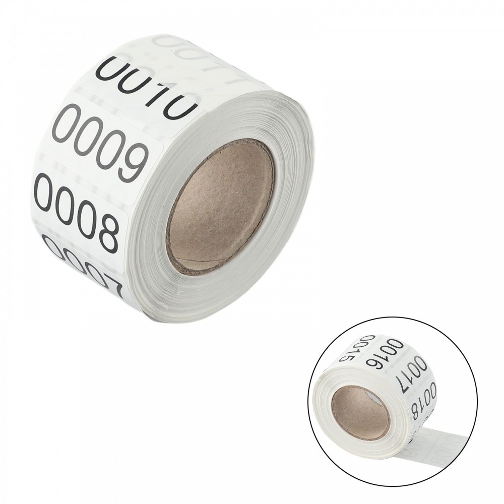 [DOLLDOLL-VN]Number Stickers 0001-1000 Consecutive Inventory For Labeling White Durable