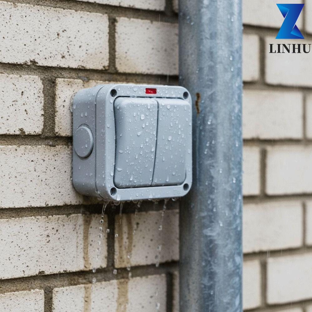 Công tắc ngoài trời LINHU IP66, Nút ấn chống nước IP66 Công tắc tường sân vườn chống nước IP66, Công
