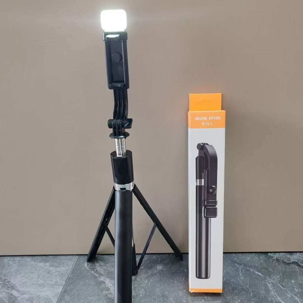 Gậy selfie điện thoại di động R1s-L, phiên bản mở rộng 1.7m, có đèn lấp đầy, điều khiển từ xa, p
