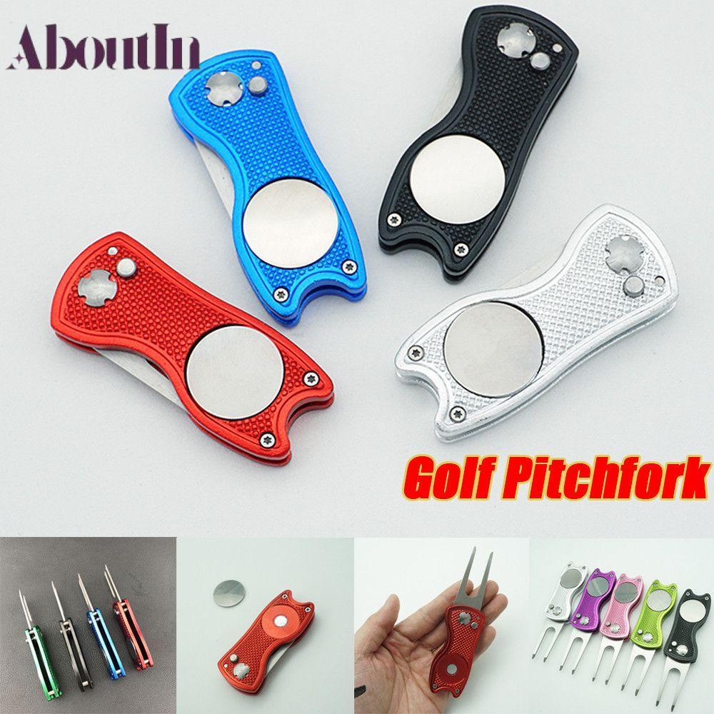 GIỚI THIỆU 7 Màu Đặt Nĩa Xanh Di Động Switchblade Training Pitch Groove Cleaner