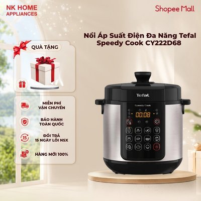 Nồi Áp Suất Điện Đa Năng Tefal Speedy Cook CY222D68 5L, 900W, 10 thực đơn sẵn - Bảo Hành 24 tháng