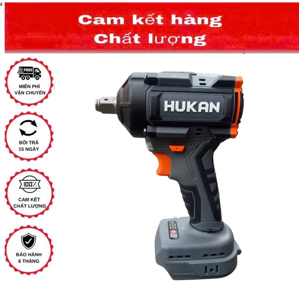 Thân Máy Bulong Hukan X4 IMP - Chưa Kèm Pin Sạc Chân Pin Phổ Thông Lực Siết 330N.m Hukan Việt Nam Má