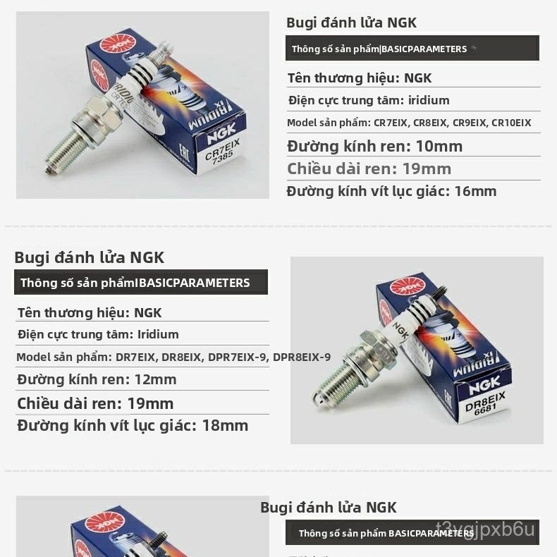 Bugi NGK Iridium CR8EIX nhập khẩu cho xe máy phân khối lớn CFMOTO 250 400 650 Benelli 300 600 chính 
