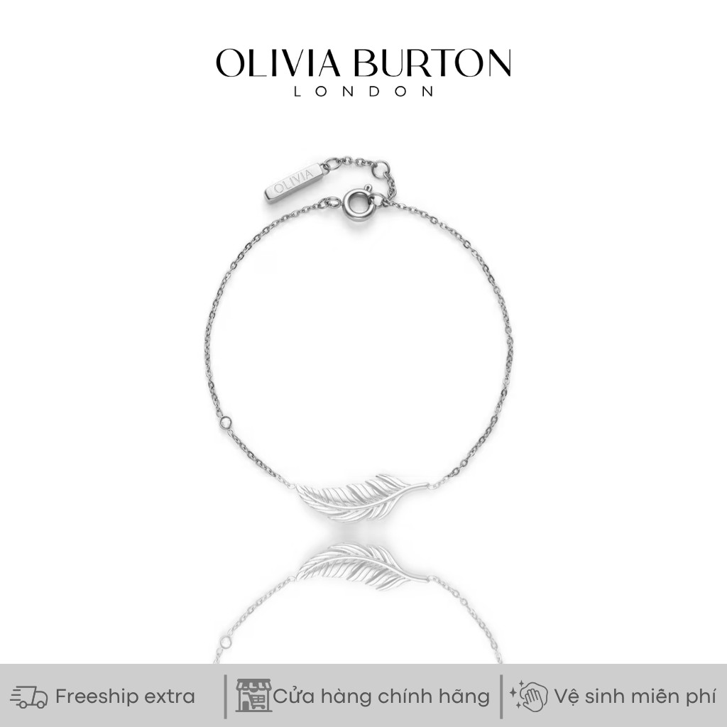Vòng đeo tay Olivia Burton Feather Silver Tone Bracelet Màu Bạc - Thiết Kế Sang Trọng