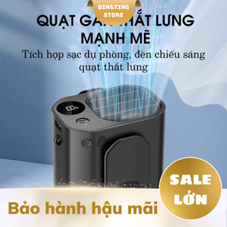 Quạt Thắt Lưng Đa Chức Năng QINGTING Màn Hình LED, Tích Điện, Sạc Dự Phòng, Treo Eo/Đeo Cổ, Nhỏ Gọn Tiện Lợi