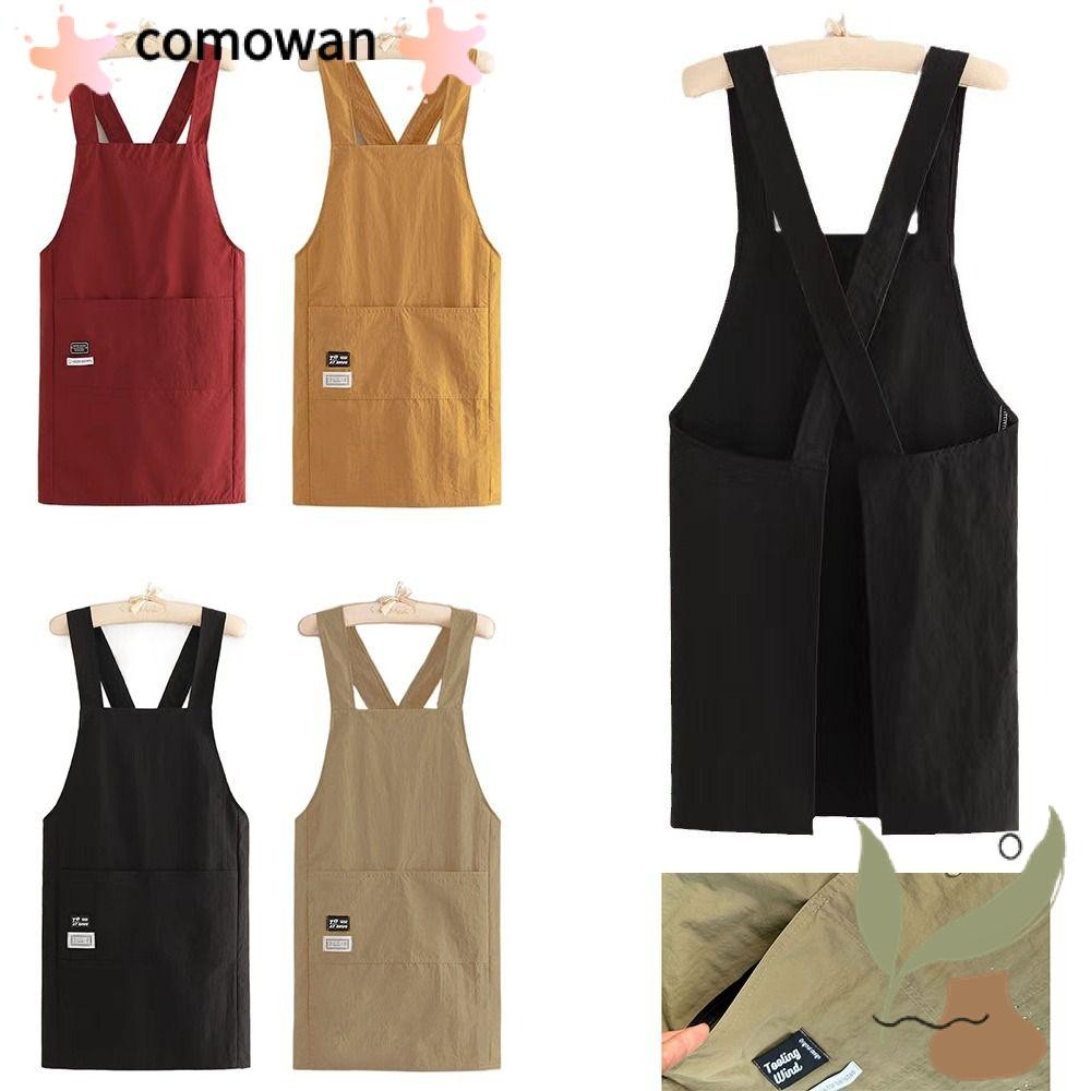 COMOWAN Kitchen Smock, Tạp dề chống bẩn không tay, Tạp dề nấu ăn chống thấm nước kiểu dây đeo chéo