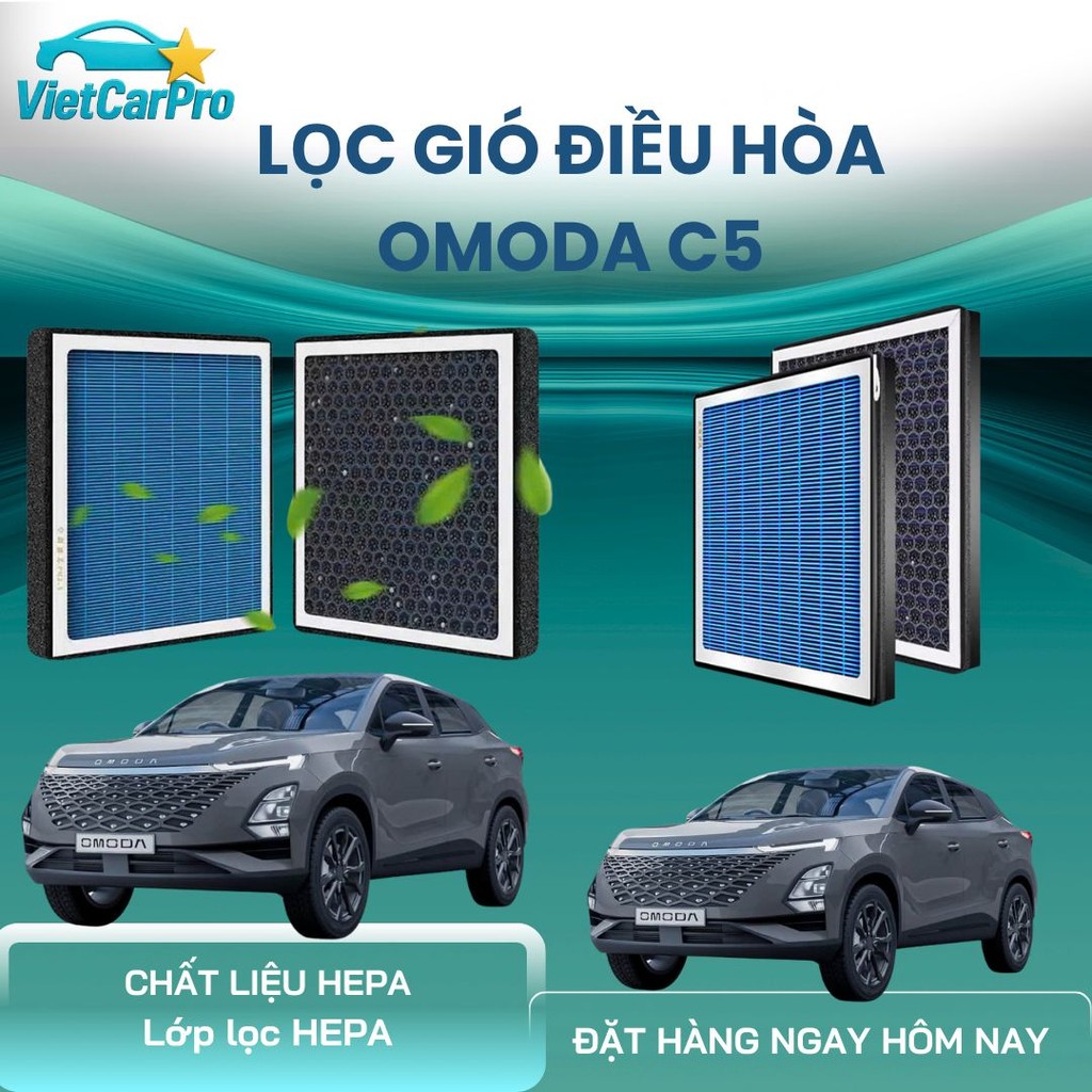 Lọc Gió Omoda C5 Lọc Gió Điều Hoà Omoda C5 Bộ Lọc Điều Hoà Than Hoạt Tính PM2.5 Vinal+VietCarPro