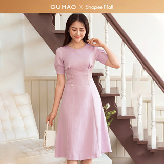 Đầm nữ GUMAC A xếp ly ngực  DD07065
