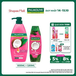 Bộ 2 Dầu gội Palmolive kèm xả 2-trong-1 chiết xuất thiên nhiên 600ML và 180ml
