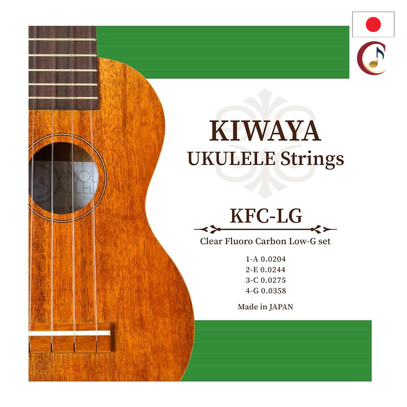 [KIWAYA] KFC-LG Fluorocarbon Strings Low-G Set (Clear Ukulele Strings, Compatible with All Sizes)/Fr