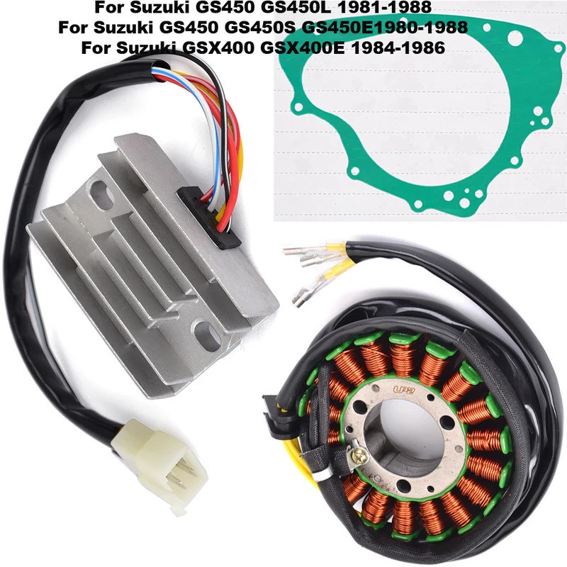 FW Bộ điều chỉnh xe máy Bộ chỉnh lưu cuộn dây Stator cho Suzuki GSX400 GSX 400 GSX400E GS450 GS 450 