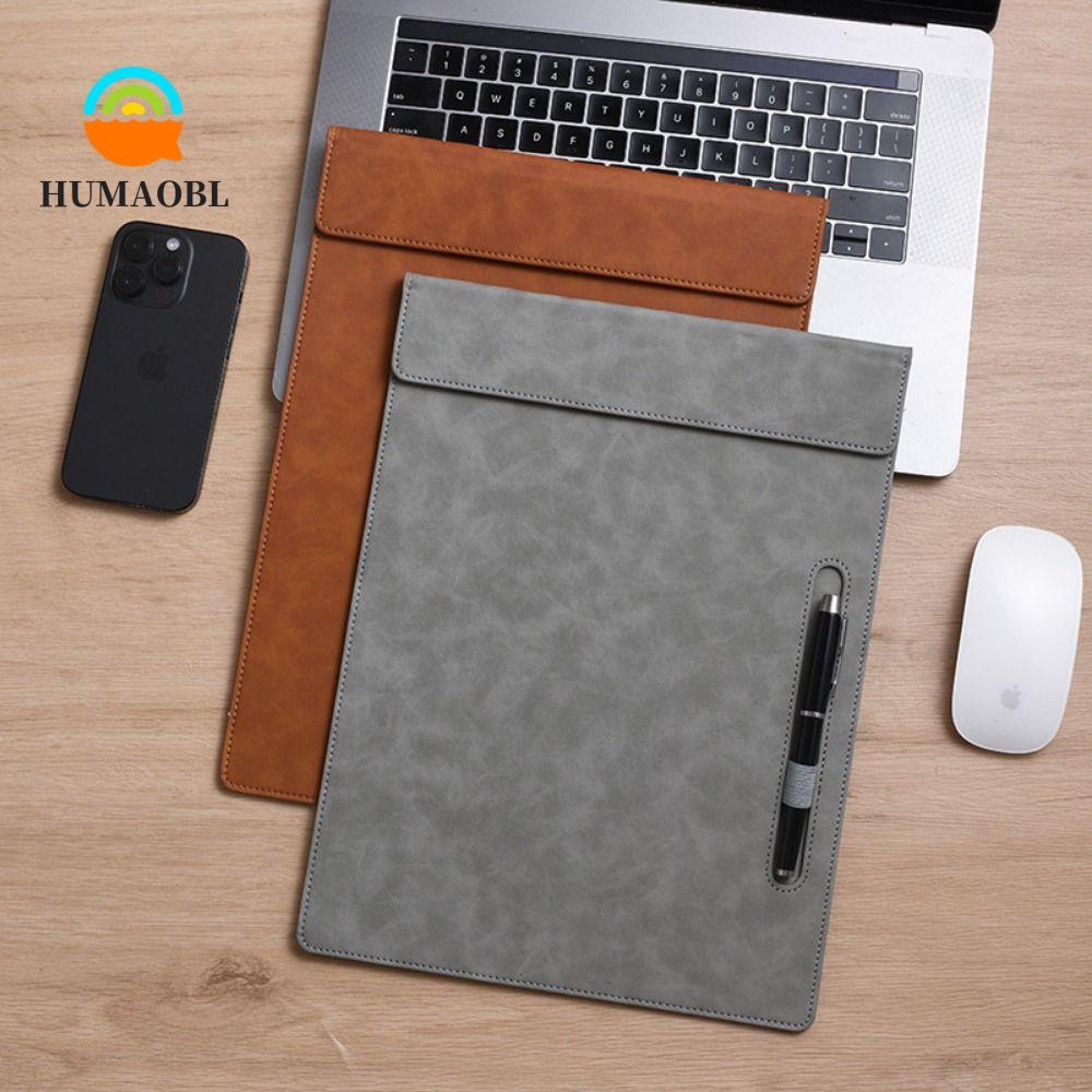 HUMAOBL Viết Clipboard, a4 Có Bút Chèn Thư Mục Tập Tin, Thư Mục Menu Kẹp Bền Da PU Thư Mục Giấy Văn 