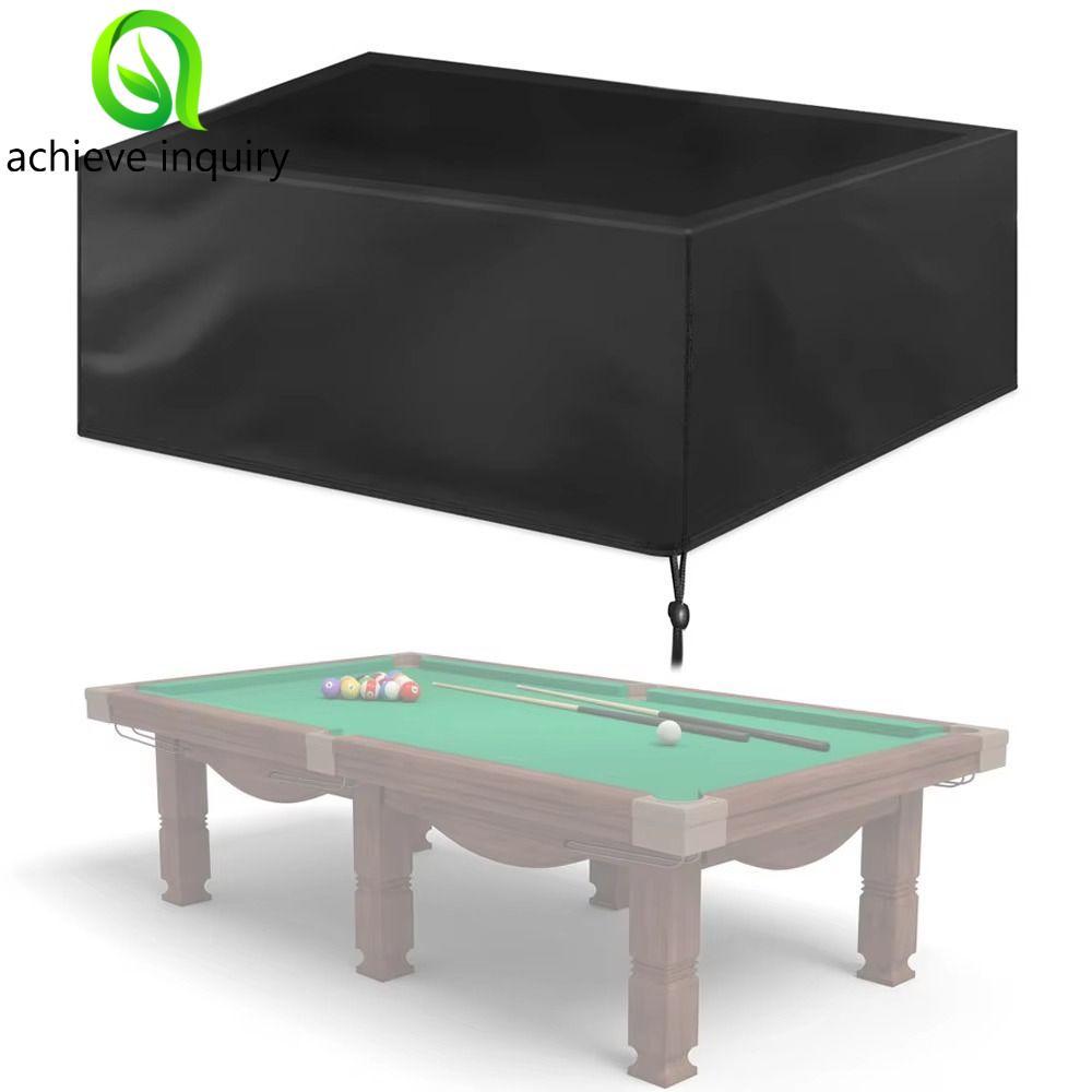 ACHIEVE INQUIRY Pool Table Dust Cover, có dây rút 7 / 8 / 9 Feet Bida Table Cover, Vải Oxford màu đe