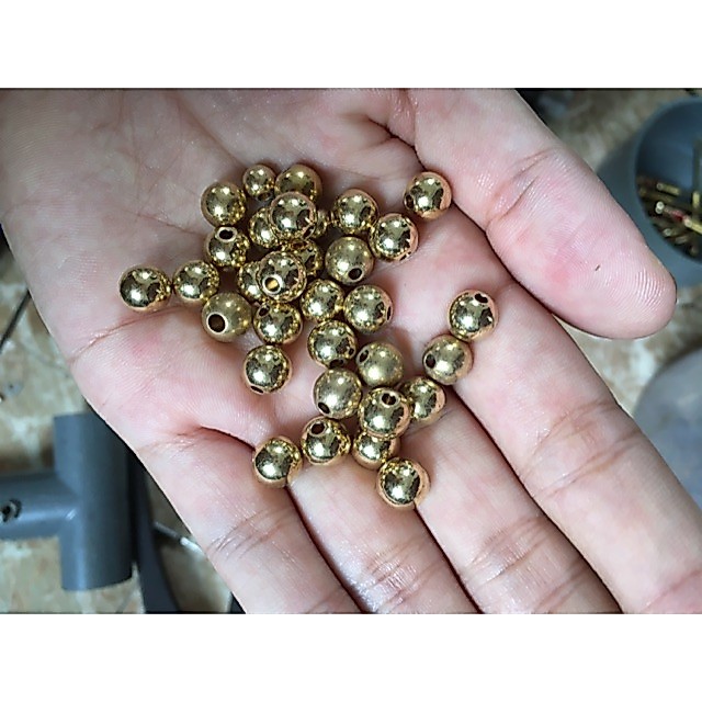 10 viên Bi đồng thau 8mm lỗ 2mm