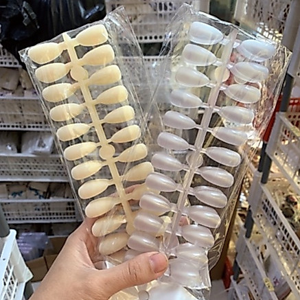 vỉ móng bầu nhọn tập vẽ, sơn móng nail (bịch 10 vỉ 240 móng)