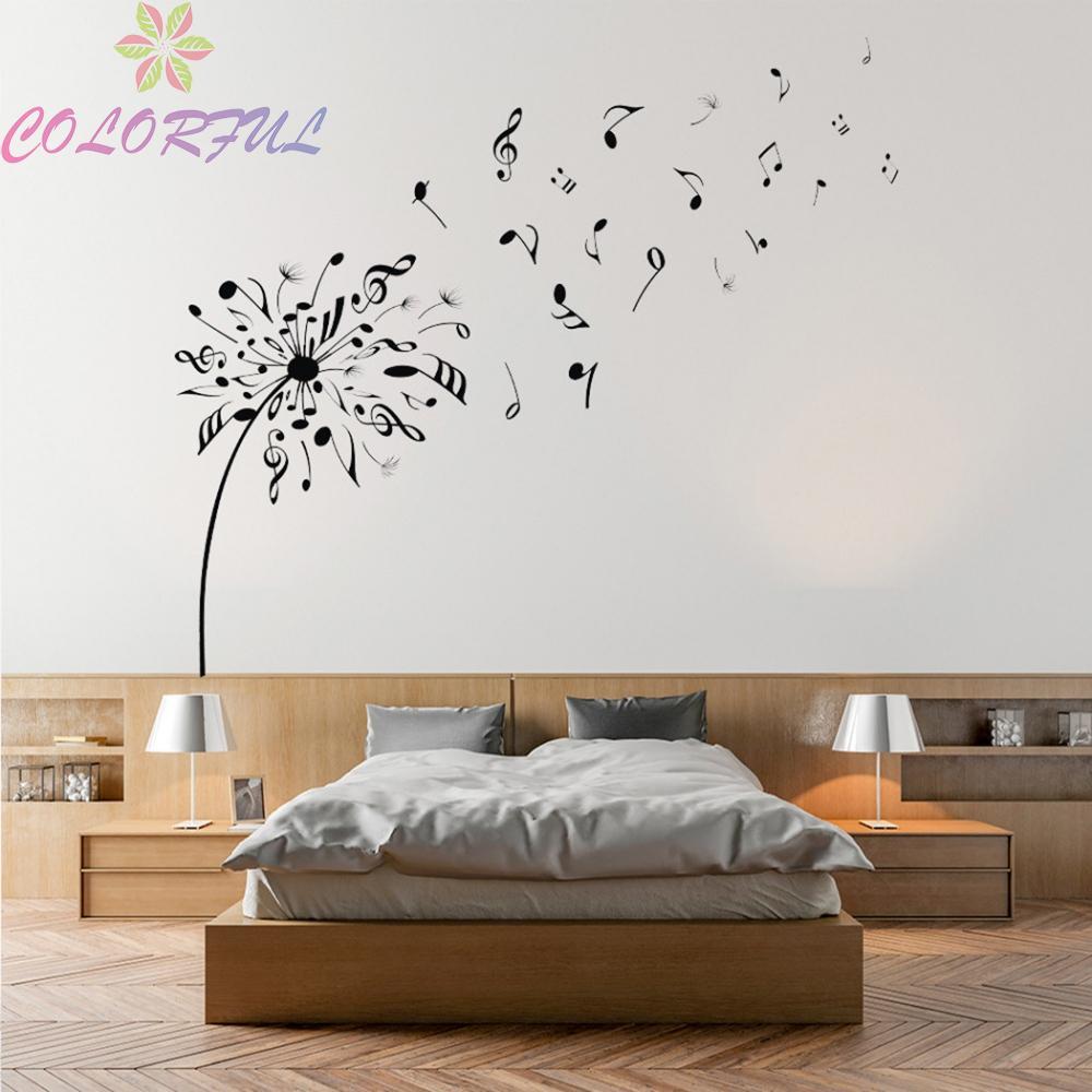 Wall Sticker Sticker Studies 97*85 Cm Wall Art Decoration Flower Music