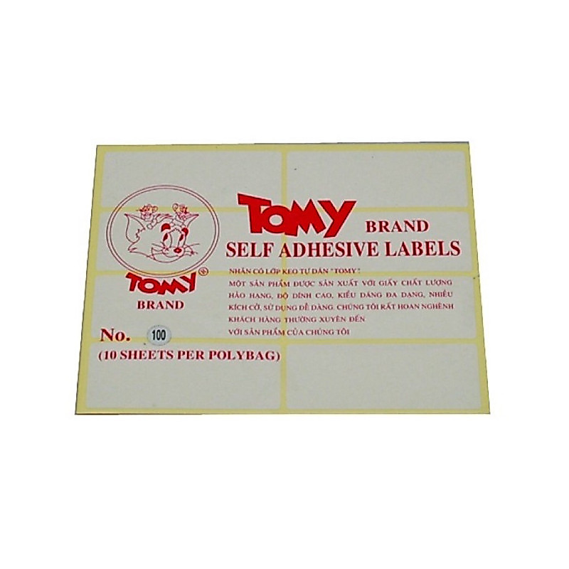 Nhãn tem dán label đề can có keo sẵn Tommy Tom và Jerry nhiều kích cỡ từ số 99-109