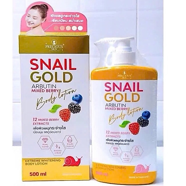 Sữa dưỡng thể trắng da SNAIL GOLD ARBUTIN chai 500ml - Hàng Thái Lan CHÍNH HÃNG