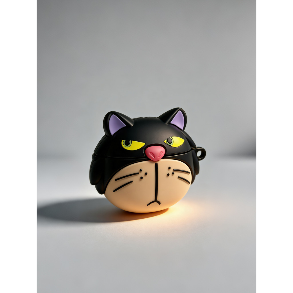 Lucifer Cat Head Thích hợp cho airpodpro3 Vỏ bảo vệ Apple airpod4 Vỏ tai nghe pro thế hệ thứ 12 Blue