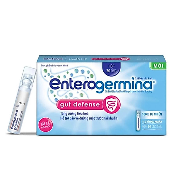 Men vi sinh Enterogermina PHÁP 2 tỷ lợi khuẩn Gut Defense tăng cường tiêu hóa bảo vệ đường ruột Hộp 