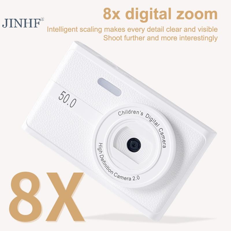 Máy ảnh kỹ thuật số JINHF 4K CCD 50MP Du lịch Selfie Camara Autofocus 8X Zoom Entry-Level Kids Camar