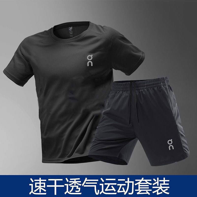 Exercise Running Outfit Summer Breathable Quick-Drying Men's and Women's Marathon Fitness round Neck