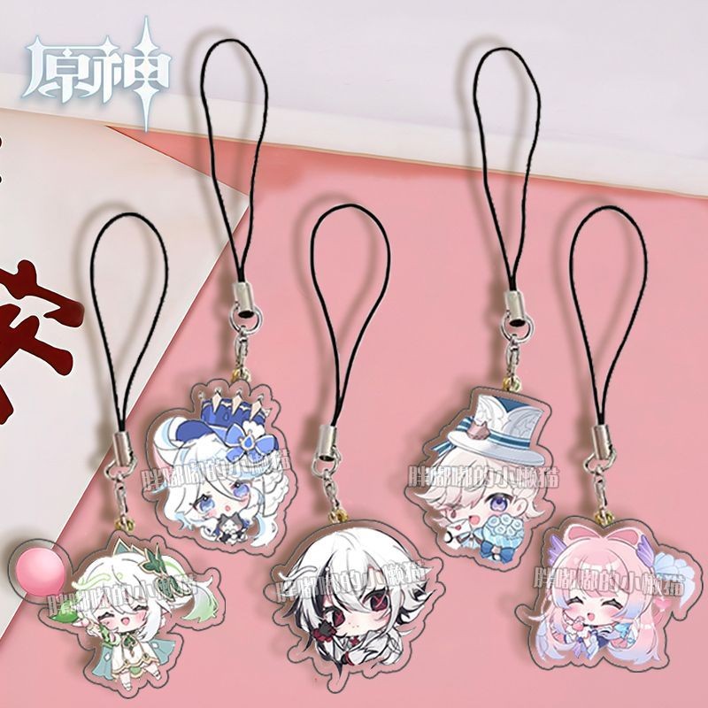 Genshin Impact Furina Arlecchino Neuvillette Nahida Peripherals Acrylic Phone Chain Decorative Penda