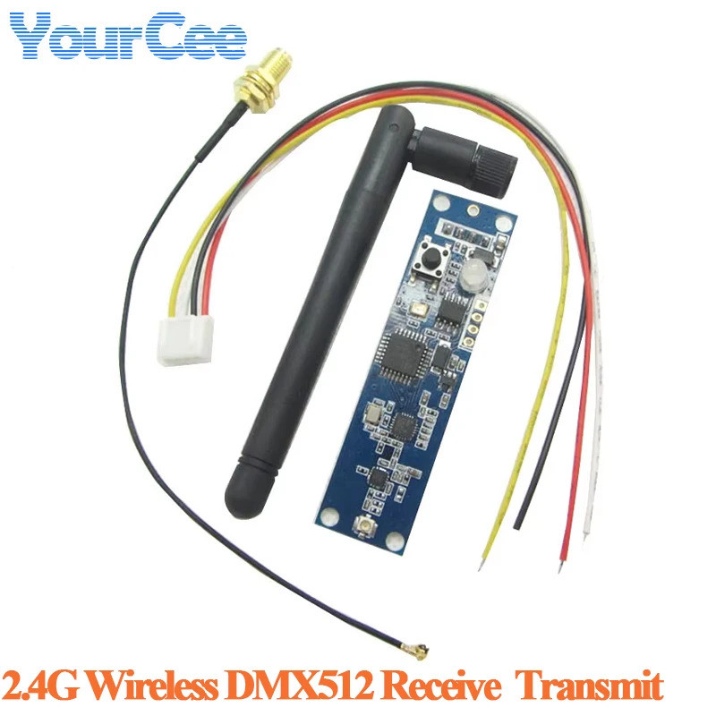 1 Cái 2.4G DMX512 Wifi Bộ Thu Phát Không Dây Mô Đun 5VDC Bộ Điều Khiển Đèn LED Bảng PCB Có Ăng Ten