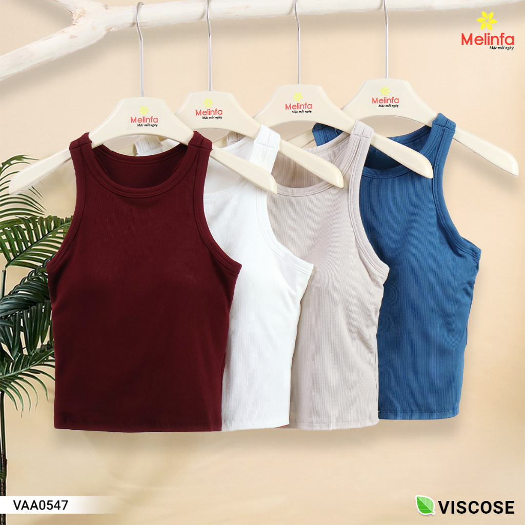Áo ba lỗ nữ có đệm ngực vải Viscose tự nhiên mềm mại thoáng mát, áo 3 lỗ hai dây có mút ngực mặc nhà